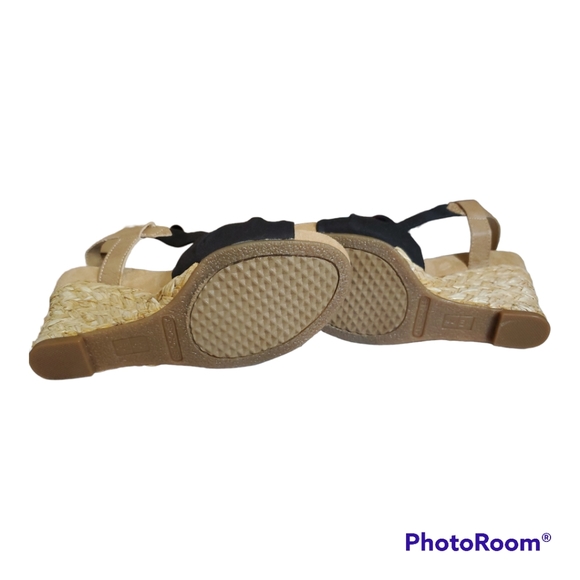 AEROSOLE Black & Beige Wedges Shoes - Size 5 / 35 - Picture 5 of 5